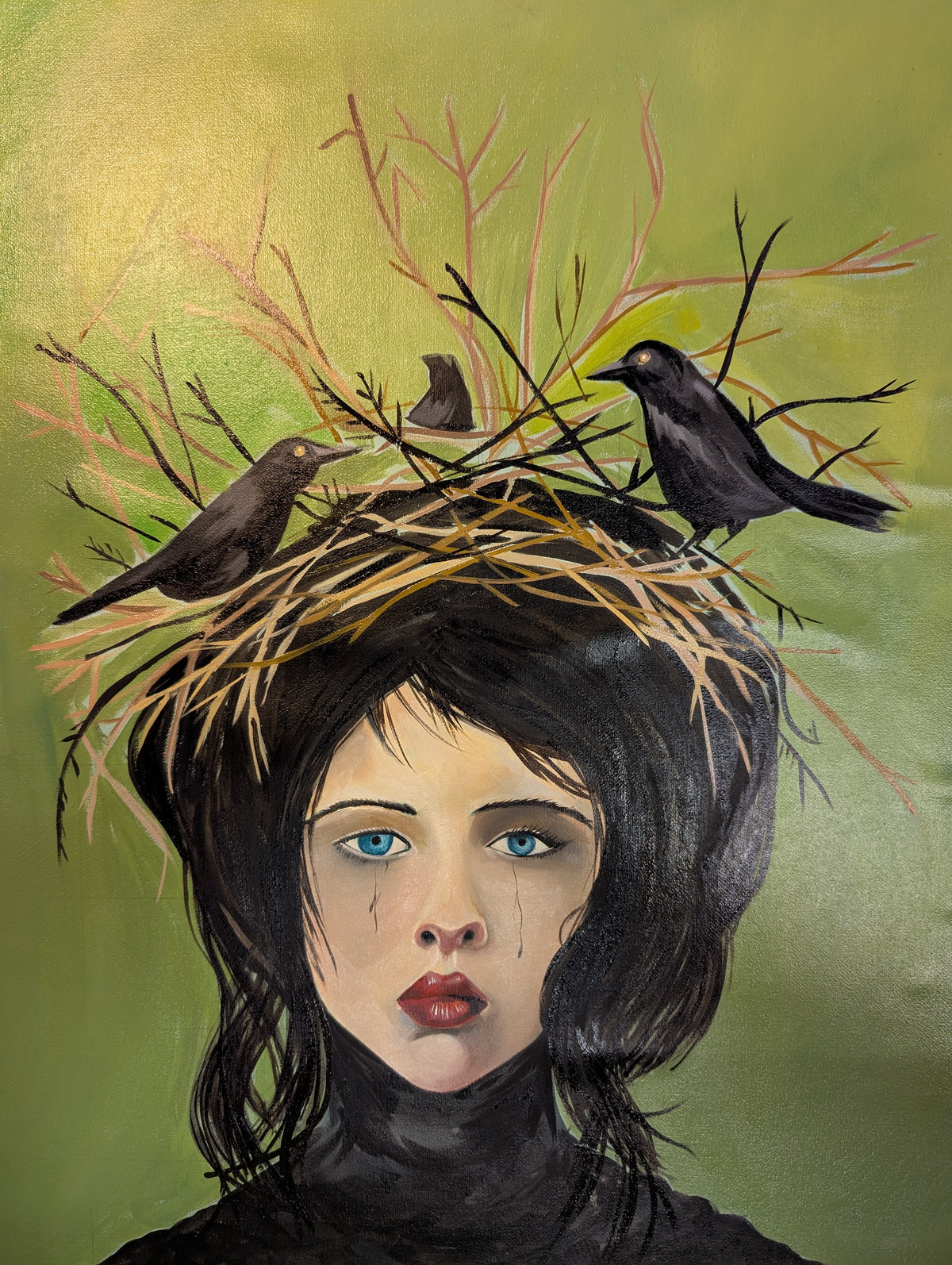 'Black wings, silent grace'