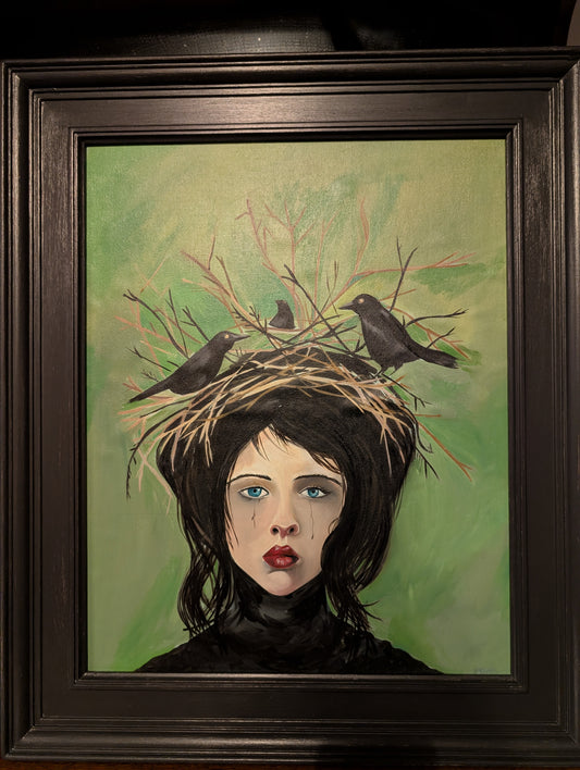 'Black wings, silent grace'