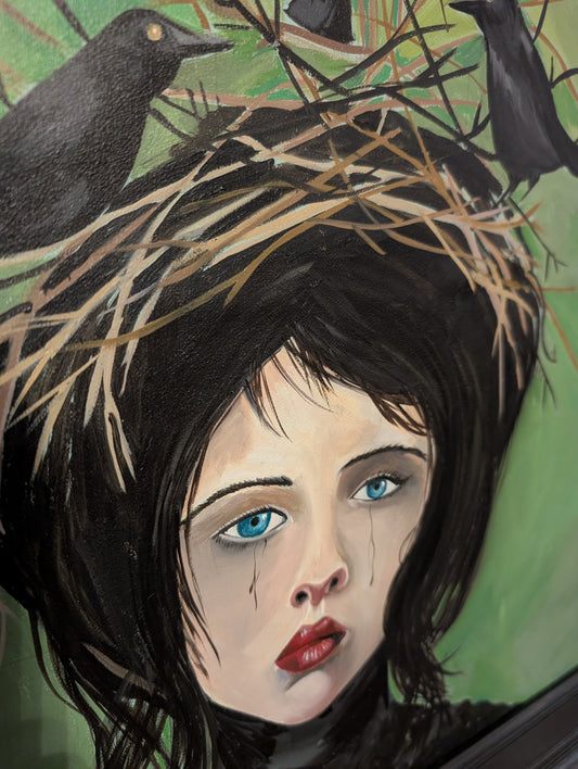 'Black wings, silent grace'